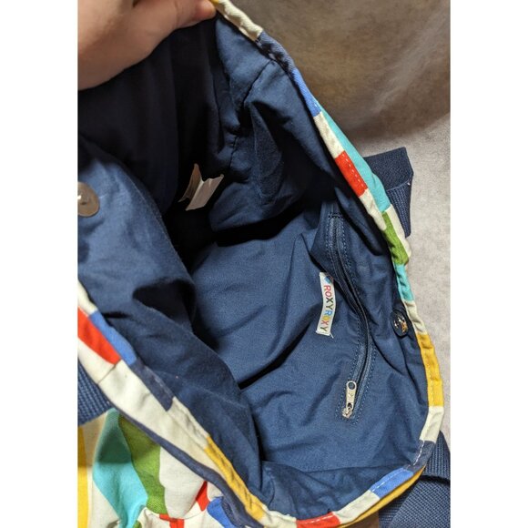 Retro Roxy Striped Canvas Beachy Tote Bag - Picture 13 of 14